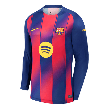 Barcelona Mens Home Long Sleeve Soccer Jersey 2025/26 Red&Blue