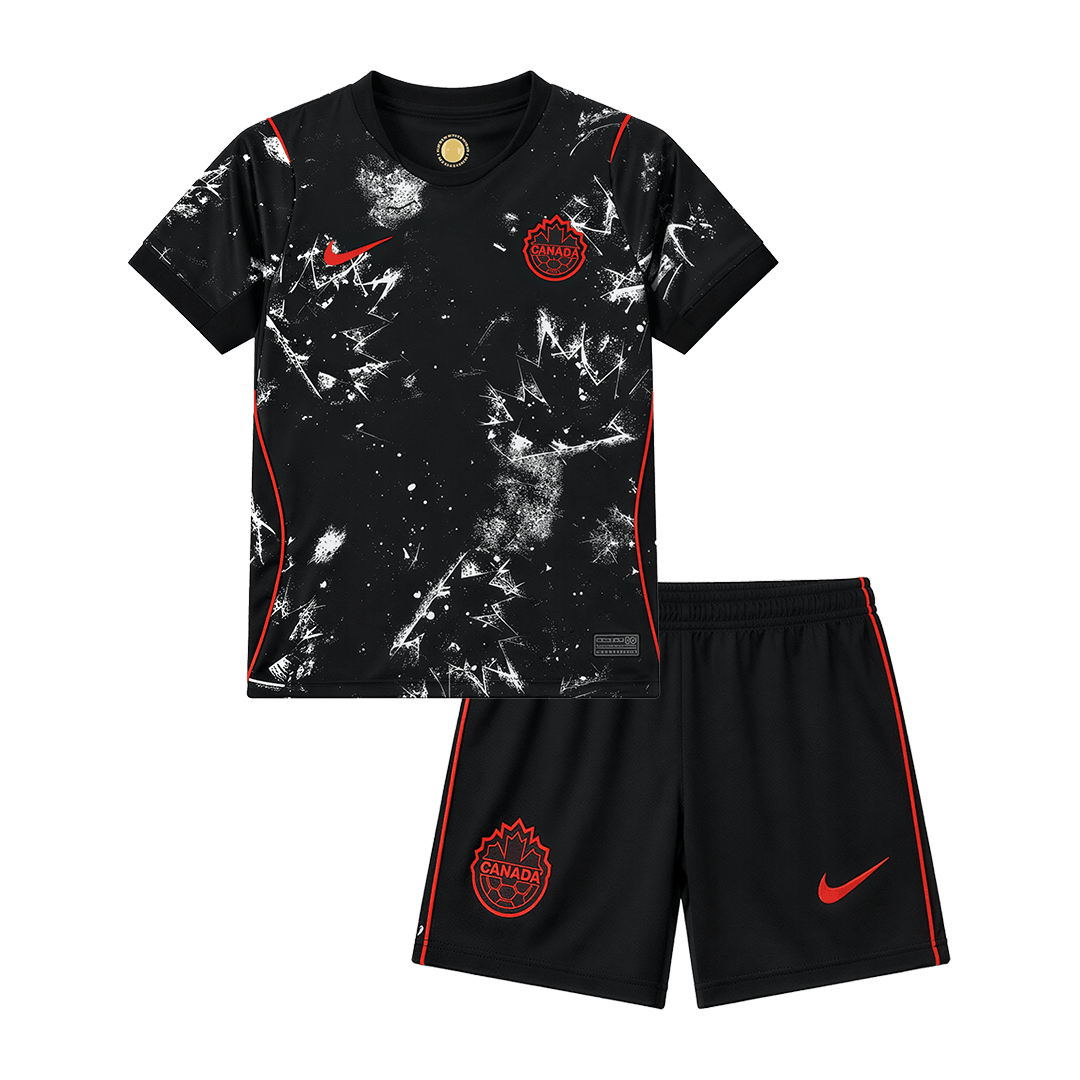 Canada Kids Away Soccer Kit World Cup 2026 Black