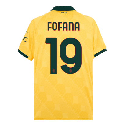 FOFANA #19 AC Milan Mens Third Away Soccer Jersey 2025/26 Yellow