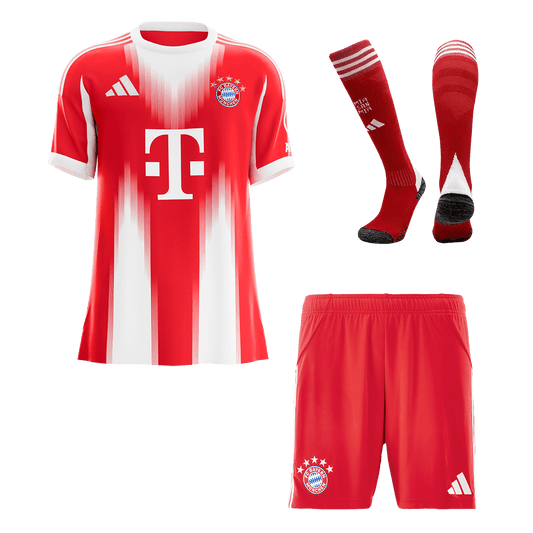 Bayern Munich Mens Home Soccer Full Set 2025/26 Red [PREMIUM]