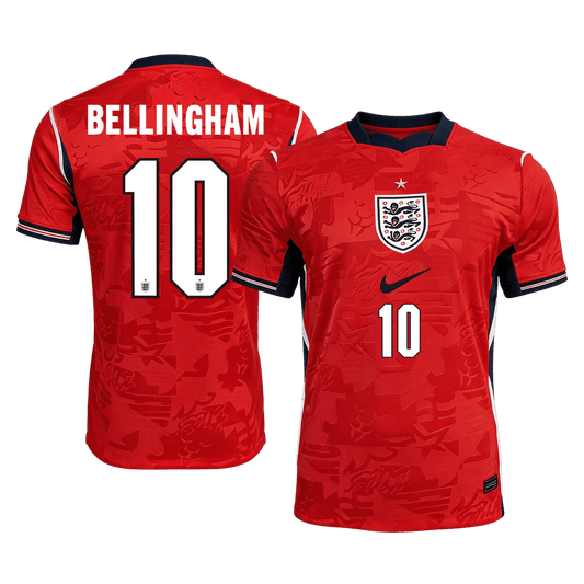 BELLINGHAM #10 England Mens Away Soccer Jersey World Cup 2026 Red - Player Version