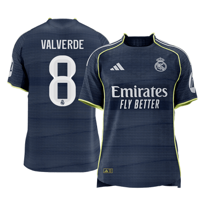 VALVERDE #8 Real Madrid Mens Away Soccer Jersey 2025/26 Navy - Player Version [PREMIUM]