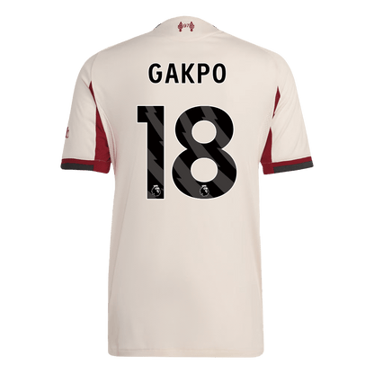 GAKPO #18 Liverpool Mens Away Soccer Jersey 2025/26 White - Player Version