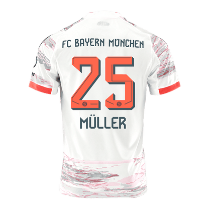 MÜLLER #25 Bayern Munich Mens Away Soccer Jersey 2025/26 White