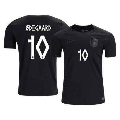 ØDEGAARD #10 Norway Mens Away Soccer Jersey World Cup 2026 Black
