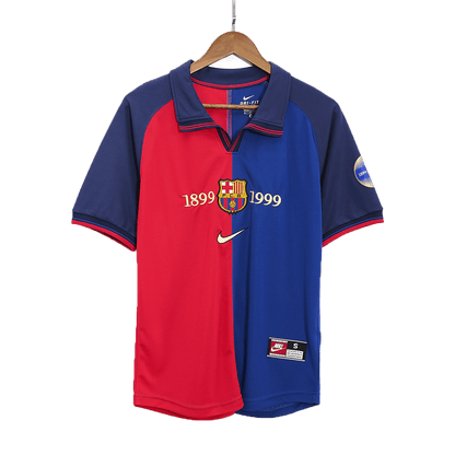 Retro GUARDIOLA #4 Barcelona Mens Home Soccer Jersey 1999/00 Red&Blue