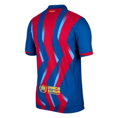 Barcelona Mens Fourth Away Soccer Jersey 2025/26 Red&Blue - Player Version