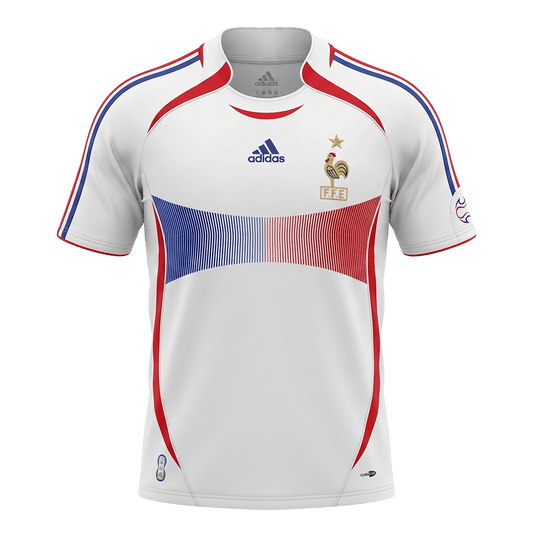 Retro France Mens Away Soccer Jersey 2006 White