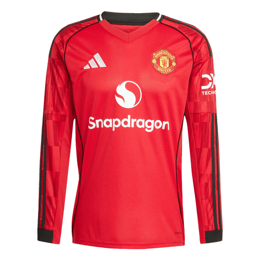 Manchester United Mens Home Long Sleeve Soccer Jersey 2025/26 Red