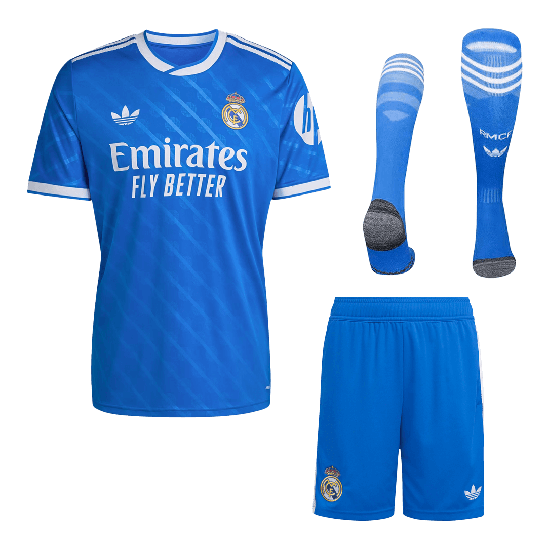 Real Madrid Mens Third Away Soccer Full Set 2025/26 Blue