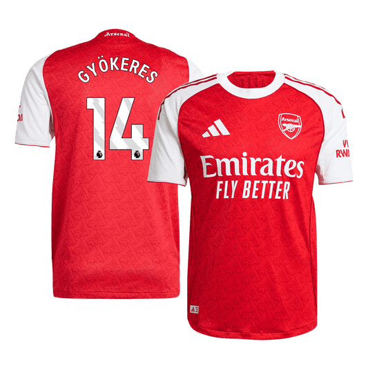GYÖKERES #14 Arsenal Mens Home Soccer Jersey 2025/26 Red - Player Version