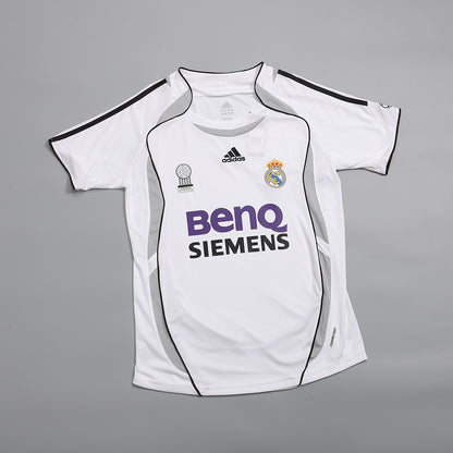 Retro BECKHAM #23 Real Madrid Mens Home Soccer Jersey 2006/07 White