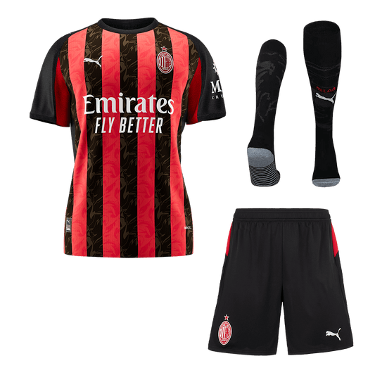 AC Milan Mens Home Soccer Full Set 2025/26 Red&Black [PREMIUM]