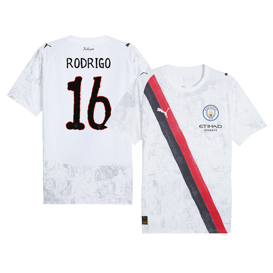 RODRIGO #16 Manchester City Mens Soccer Jersey World Cup KidSuper 2025/26 White
