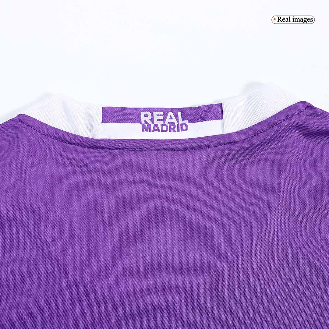 Retro KROOS #8 Real Madrid Mens Away Long Sleeve Soccer Jersey 2016/17 Purple
