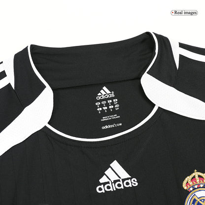Retro Real Madrid Mens Away Long Sleeve Soccer Jersey 2006/07 Black