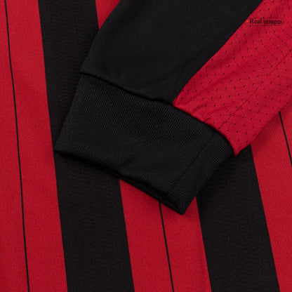Retro AC Milan Mens Home Long Sleeve Soccer Jersey 2013/14 Red&Black