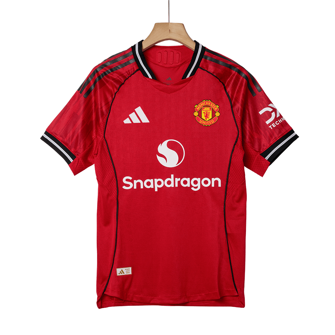 B.FERNANDES #8 Manchester United Mens Home Soccer Jersey 2025/26 Red - Player Version