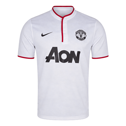 Retro Manchester United Mens Away Soccer Jersey 2013/14 White