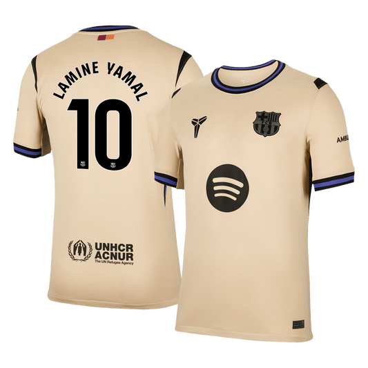 LAMINE YAMAL #10 Barcelona Mens Away Soccer Jersey 2025/26 Yellow