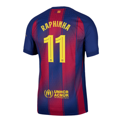 RAPHINHA #11 Barcelona Mens Home Soccer Jersey UCL 2025/26 Red&Blue - Player Version