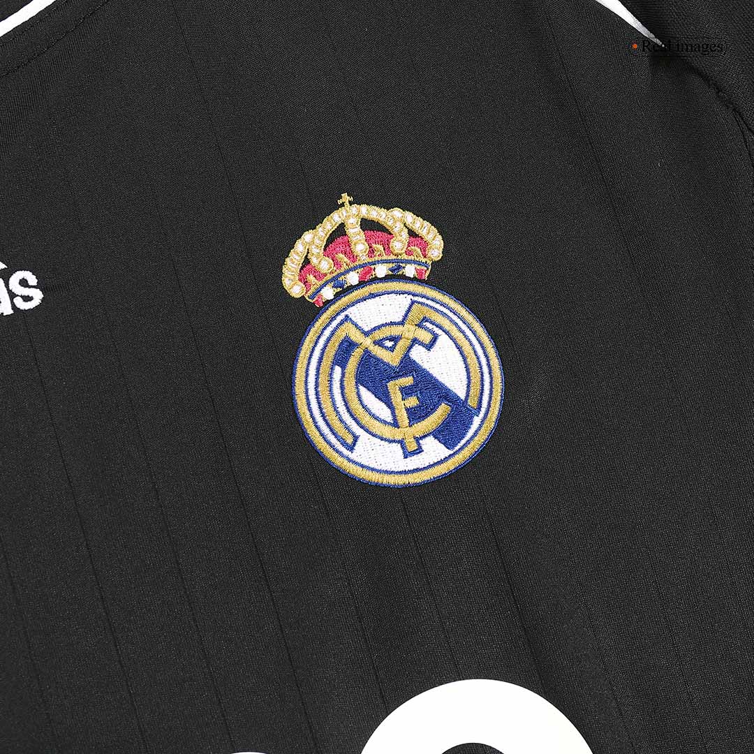 Retro RAUL #7 Real Madrid Mens Away Long Sleeve Soccer Jersey 2006/07 Black