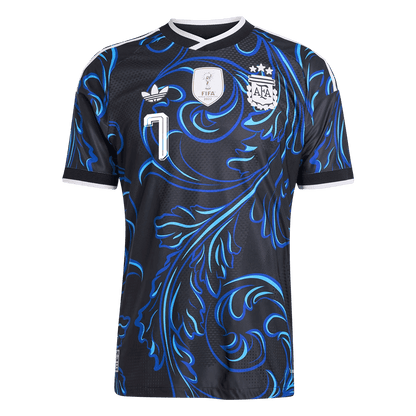 DE PAUL #7 Argentina Mens Away Soccer Jersey World Cup 2026 Black - Player Version
