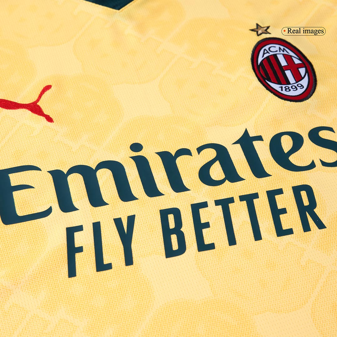 AC Milan Mens Third Away Soccer Kit 2025/26 Yellow