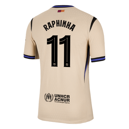 RAPHINHA #11 Barcelona Mens Away Soccer Jersey UCL 2025/26 Yellow - Player Version