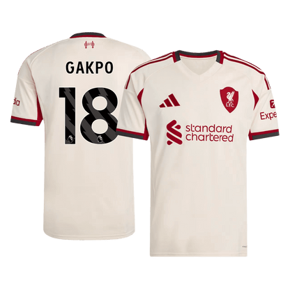 GAKPO #18 Liverpool Mens Away Soccer Jersey 2025/26 White