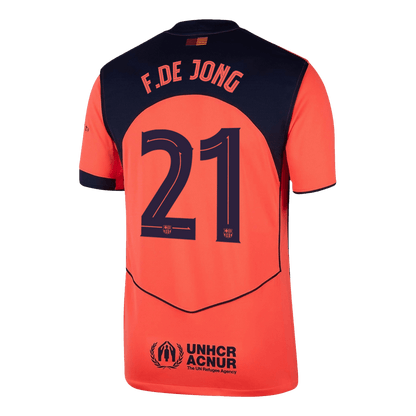 F.DE JONG #21 Barcelona Mens Third Away Soccer Jersey UCL 2025/26 Orange
