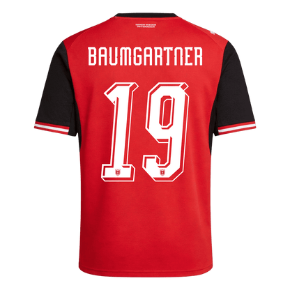 BAUMGARTNER #19 Austria Mens Home Soccer Jersey World Cup 2026 Red