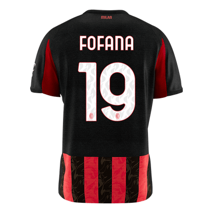 FOFANA #19 AC Milan Mens Home Soccer Jersey 2025/26 Red&Black [PREMIUM]