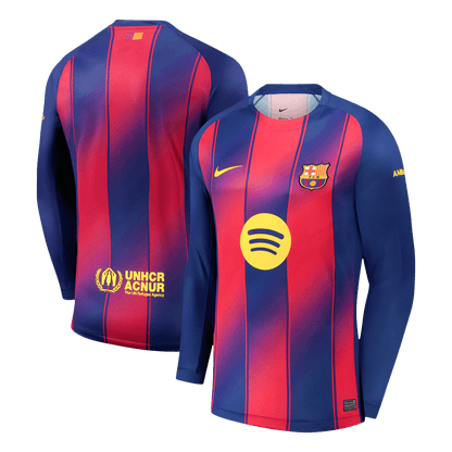 Barcelona Mens Home Long Sleeve Soccer Jersey 2025/26 Red&Blue