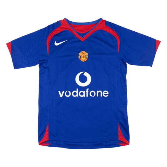 Retro Manchester United Mens Away Soccer Jersey 2005/06 Blue