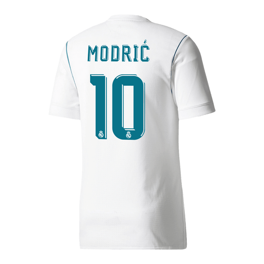 Retro MODRIĆ #10 Real Madrid Mens Home Soccer Jersey 2017/18 White