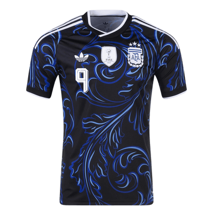 J. ÁLVAREZ #9 Argentina Mens Away Soccer Jersey World Cup 2026 Black