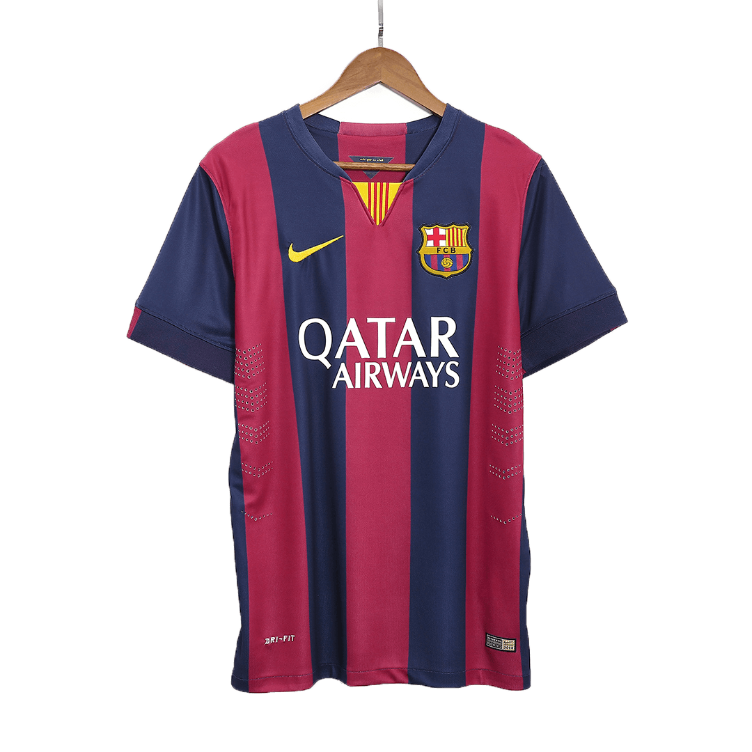 Retro NEYMAR JR #11 Barcelona Mens Home Soccer Jersey 2014/15 Red&Blue
