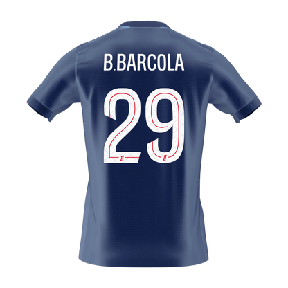 B.BARCOLA #29 PSG Mens Home Soccer Jersey 2025/26 Navy [PREMIUM]