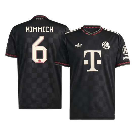 KIMMICH #6 Bayern Munich Mens Third Away Soccer Jersey 2025/26 Black