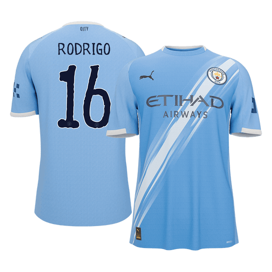 RODRIGO #16 Manchester City Mens Home Soccer Jersey World Cup 2025/26 Blue [PREMIUM]