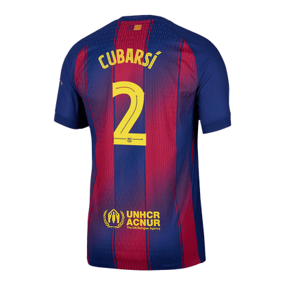 CUBARSÍ #2 Barcelona Mens Home Soccer Jersey UCL 2025/26 Red&Blue - Player Version