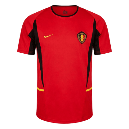 Retro Belgium Mens Home Soccer Jersey World Cup 2002 Red