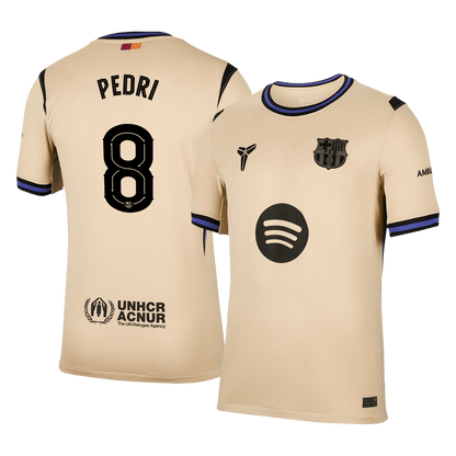 PEDRI #8 Barcelona Mens Away Soccer Jersey UCL 2025/26 Yellow