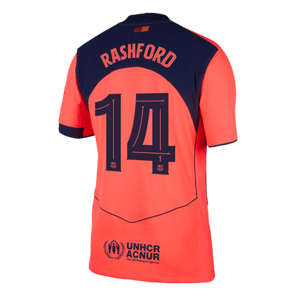 RASHFORD #14 Barcelona Mens Third Away Soccer Jersey UCL 2025/26 Orange - Player Version