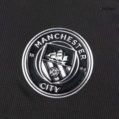 Manchester City Mens Away Long Sleeve Soccer Jersey 2025/26 Black