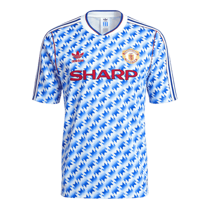 Retro Manchester United Mens Away Soccer Jersey 1990/92 Blue