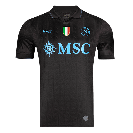 Napoli Mens Third Away Soccer Jersey 2025/26 Black