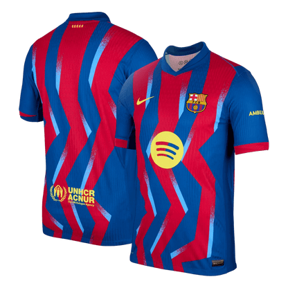 Barcelona Mens Fourth Away Soccer Jersey 2025/26 Red&Blue - Player Version