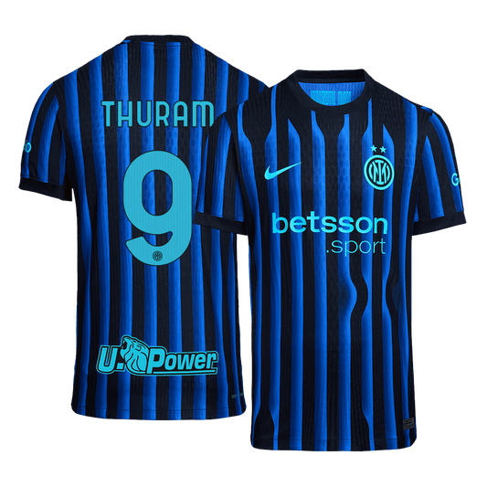 THURAM #9 Inter Milan Mens Home Soccer Jersey 2025/26 Blue&Black - Player Version